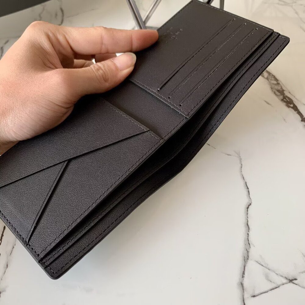 Louis Vuitton Multiple Solid Leather Wallet Black - image 5